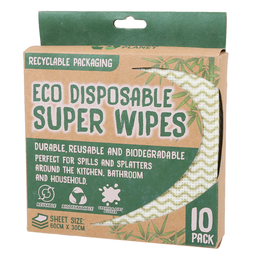 Eco Super Disposable Wipes Pk10
