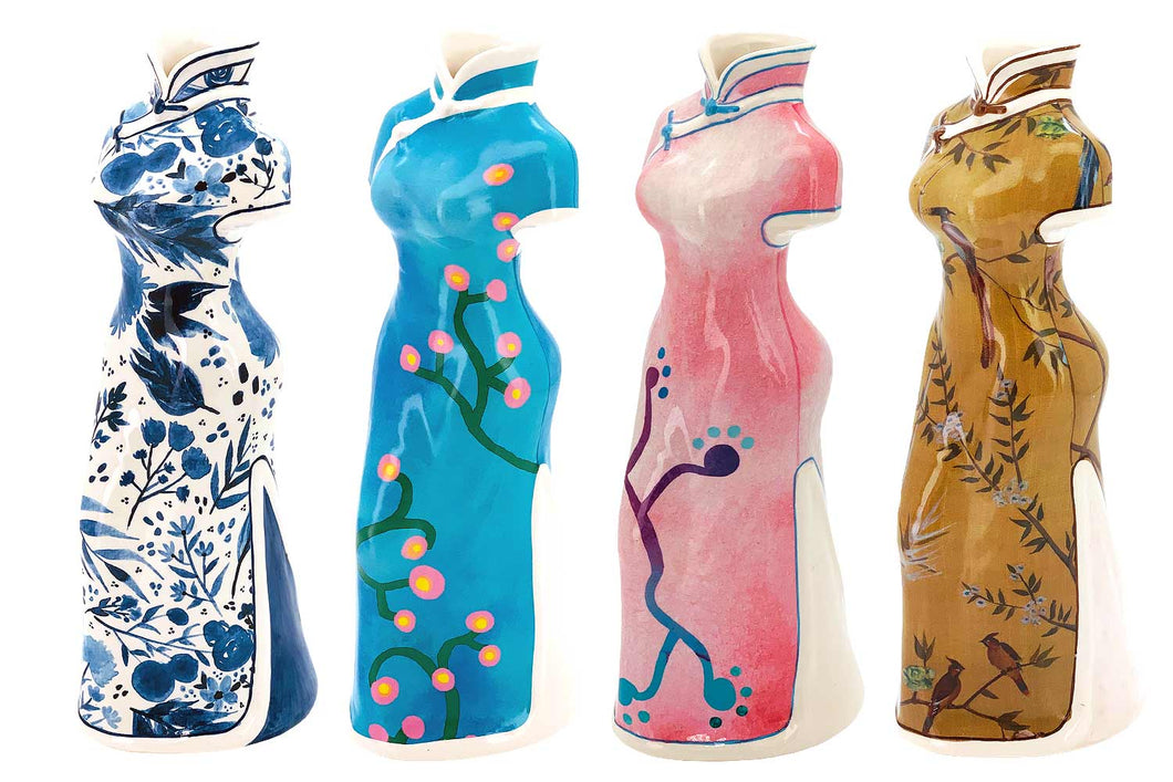 Vase Oriental Dress 13.5x14.5x38cm