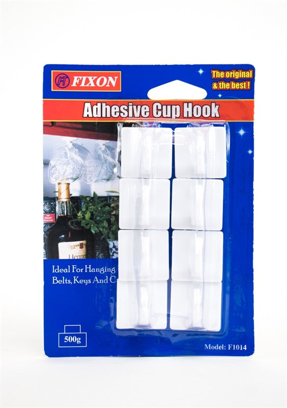 Adhesive Cup Hook Cd/8