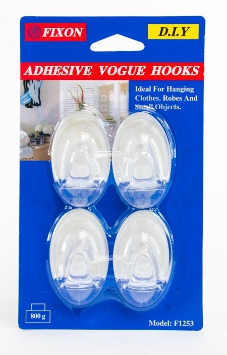 Adhesive Hook Clear Cd/4