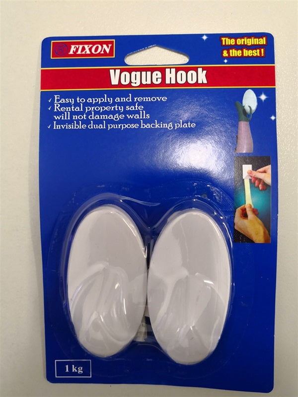 Removable Vogue Plastic Hook - Oval