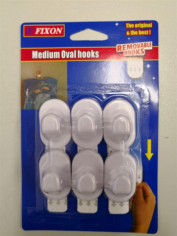 Removable Oval Hooks Pk/6