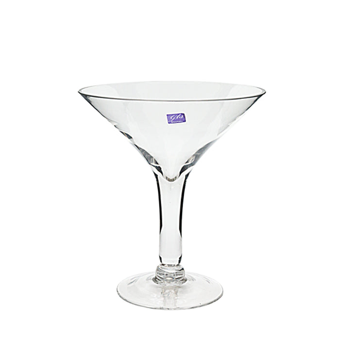 Glass Martini Vase Clear 26cm