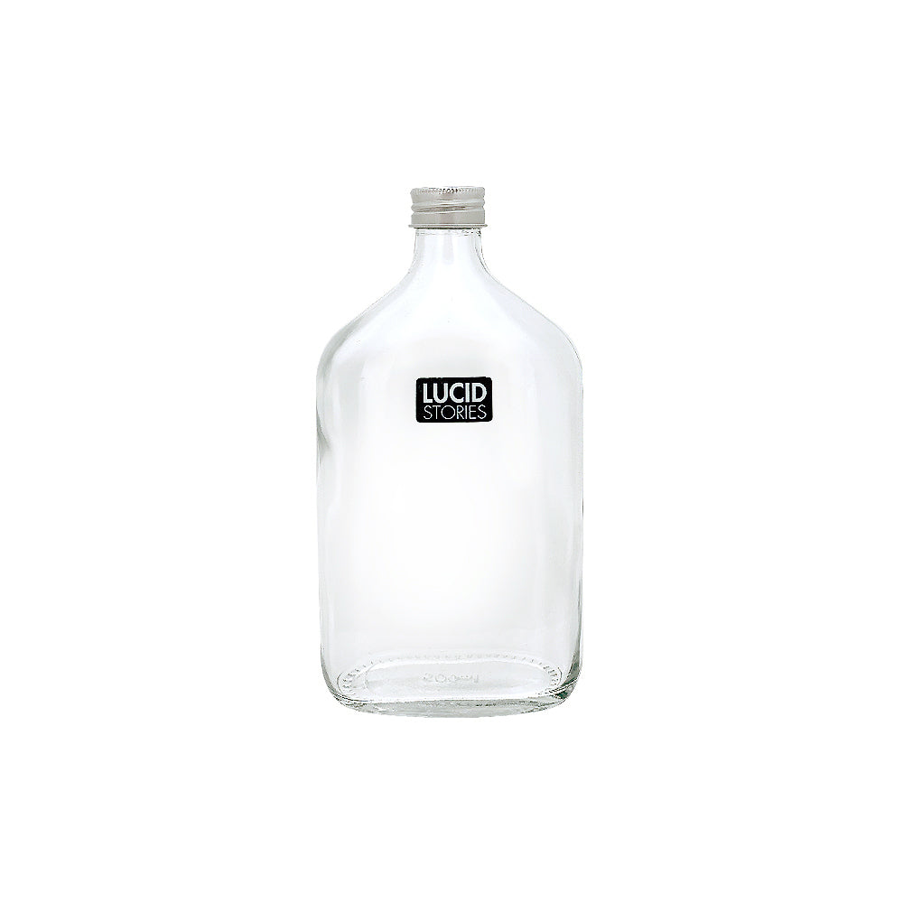 Glass Bottle with Silver Lid 10.2x4.9x20