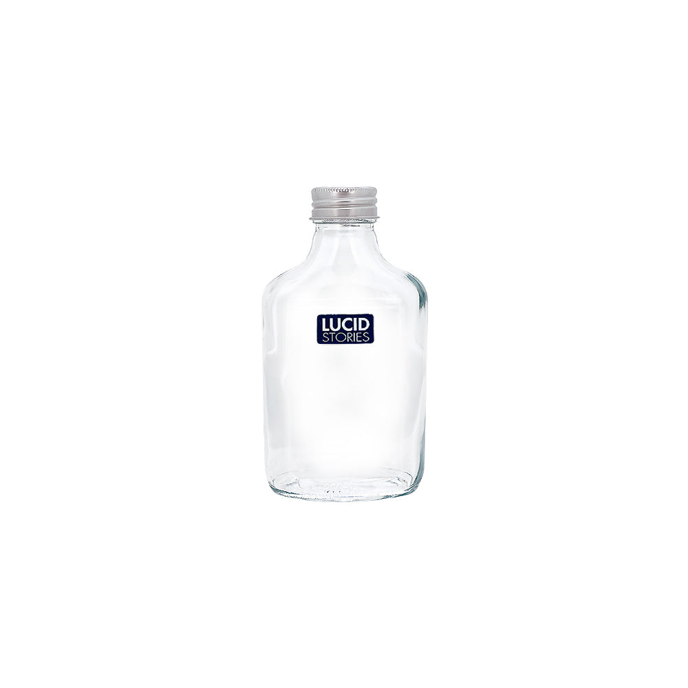 Glass Bottle with Silver Lid 7.9x3.5x15.4