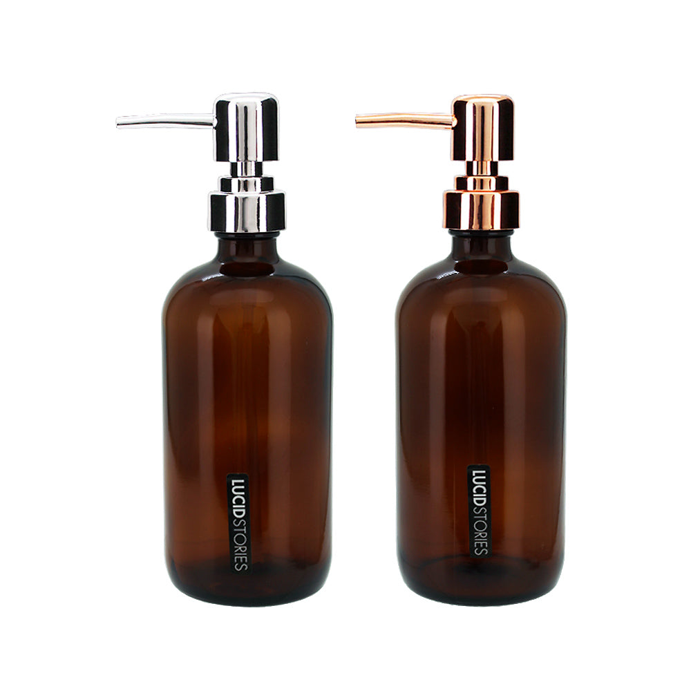 Glass Bottle Spray Lid Rose Gold/Silver Mix