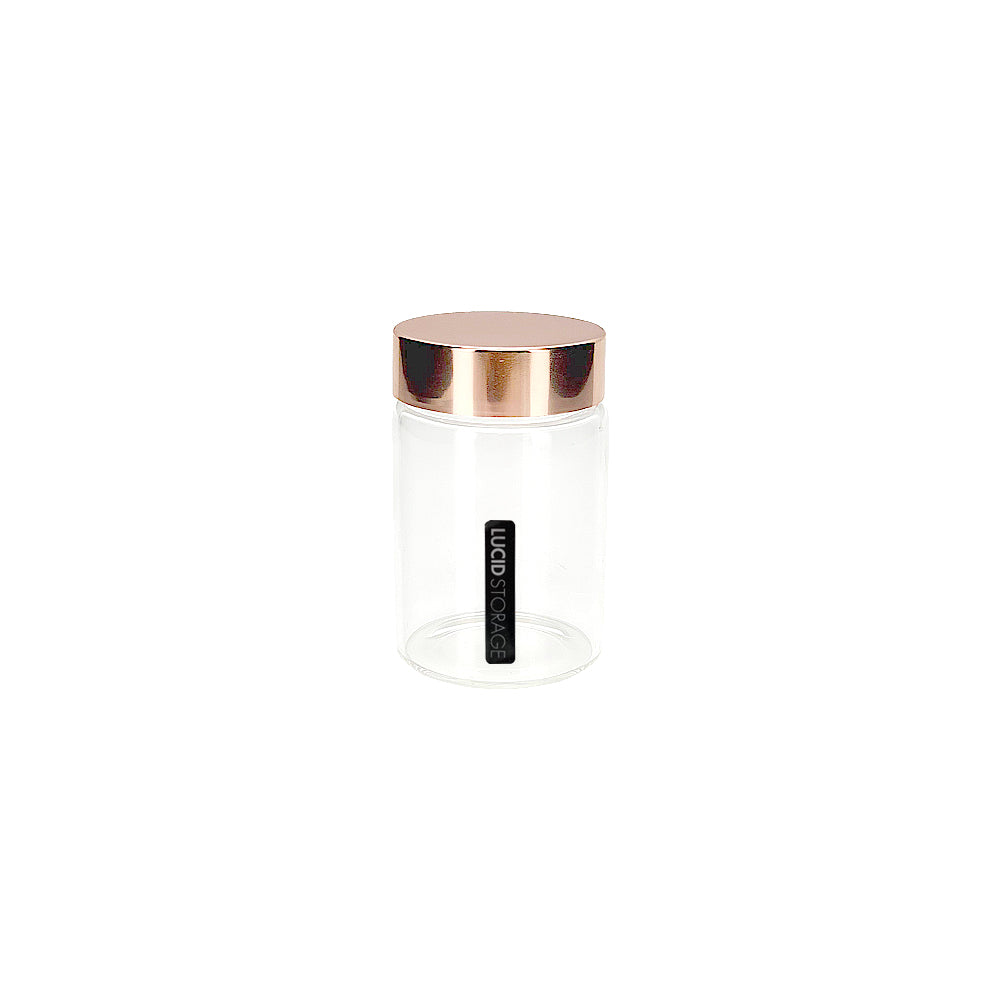 Glass Bottle Rose Gold Lid 85ml 4.7x7.4cm