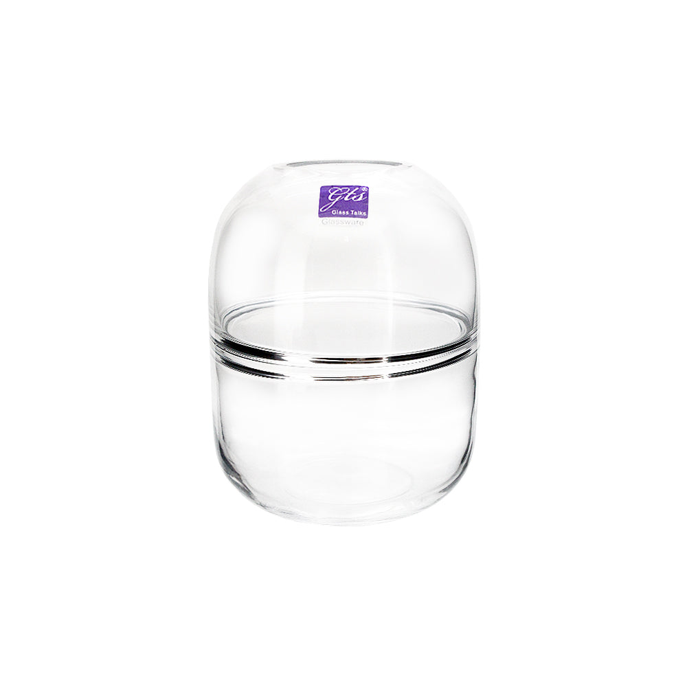 Glass Vase Orbit Drum 13x17cm