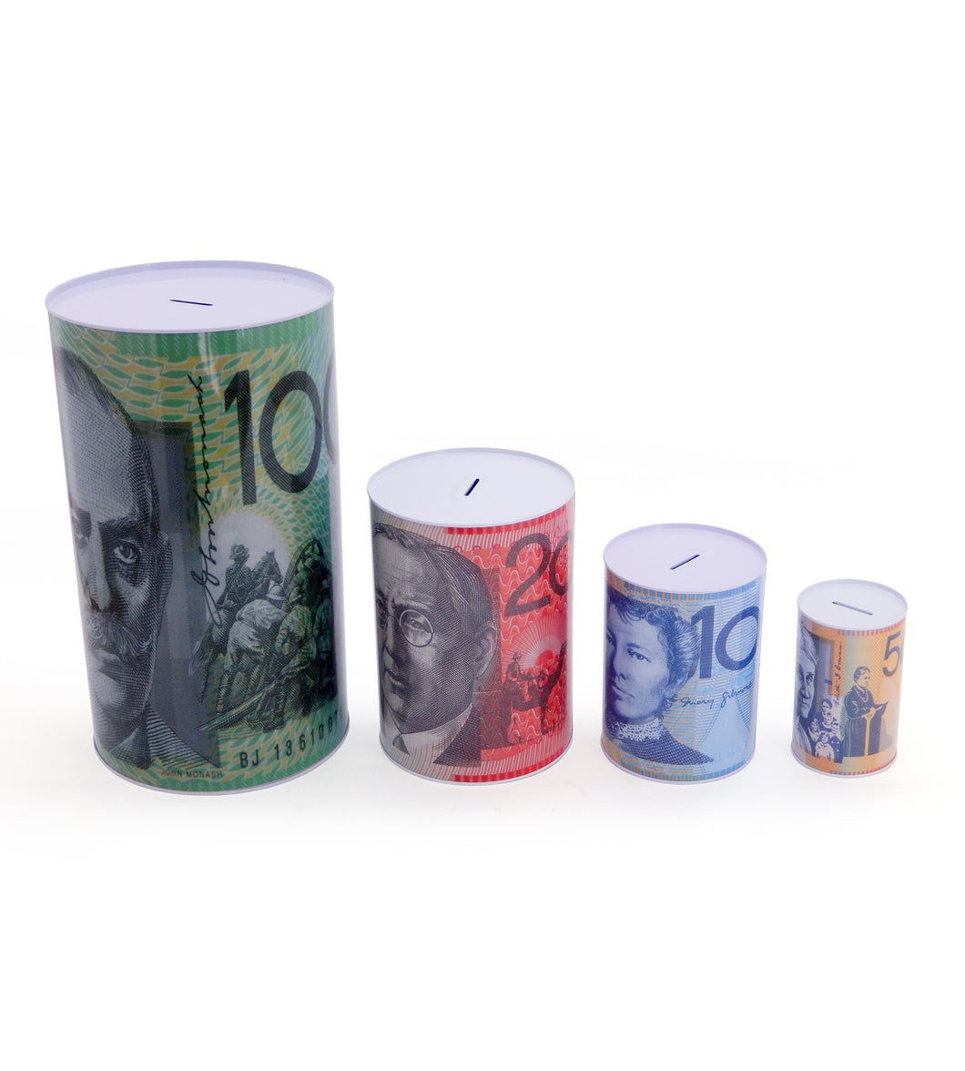 Money Tin Small, Medium or Large