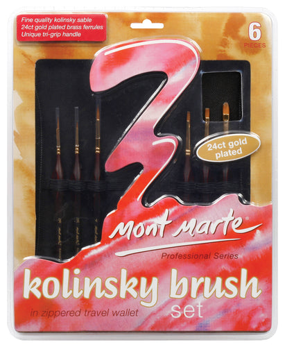 Kolinsky Sable Watercolour Brush Set in Wallet   SKU: BMHS0003