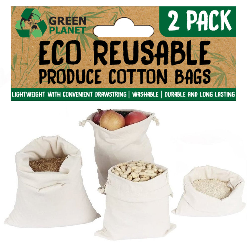 Eco Bag Solid Cotton Pk2