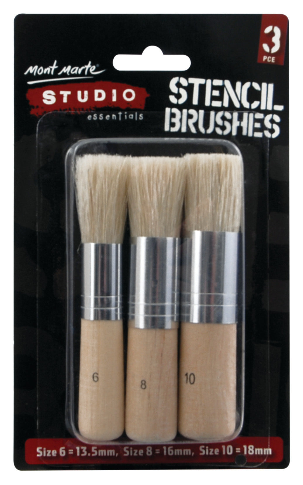 Monte Marte Stencil Brushes 3pc