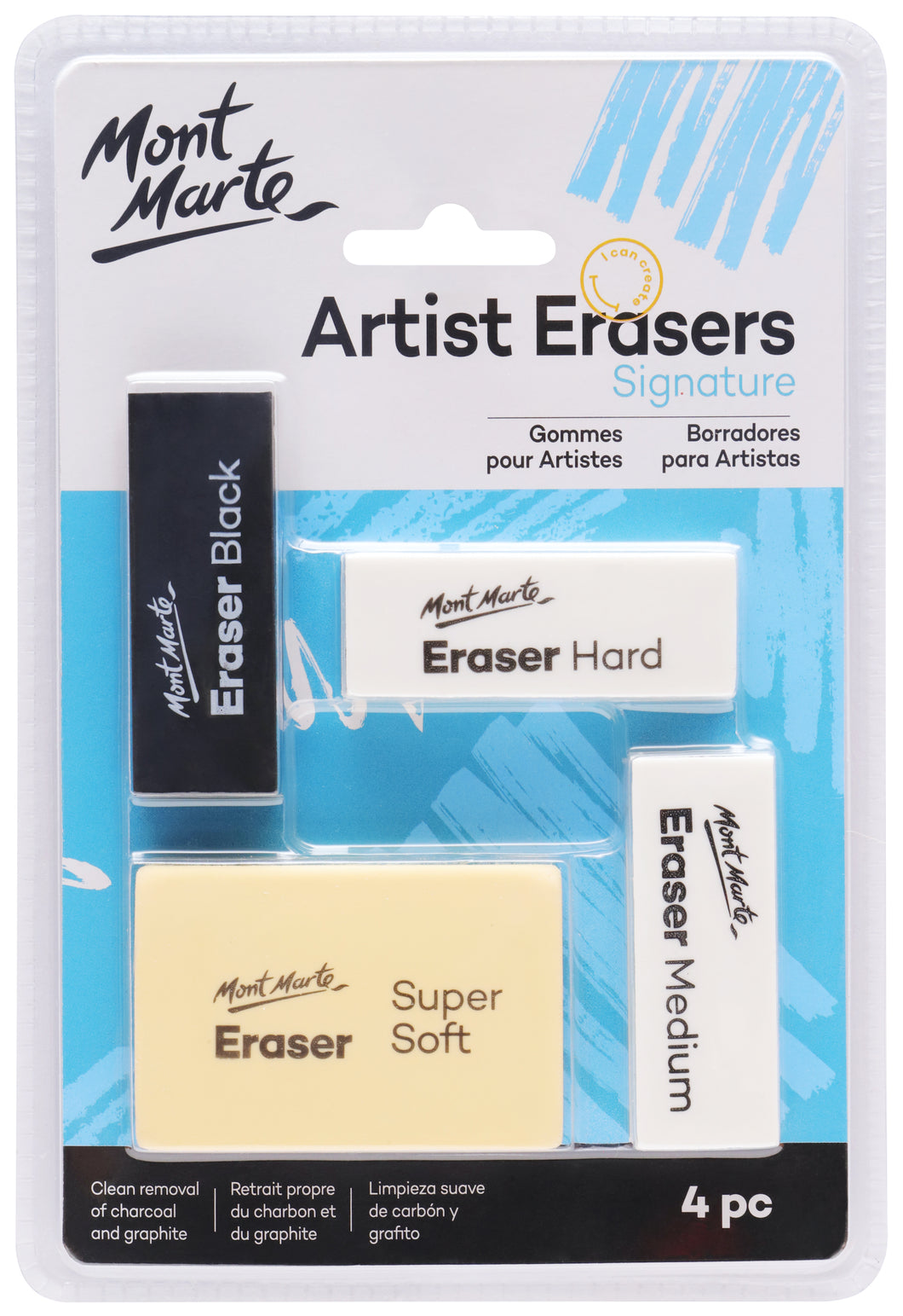 Monte Marte Artist Erasers Pack 4pc