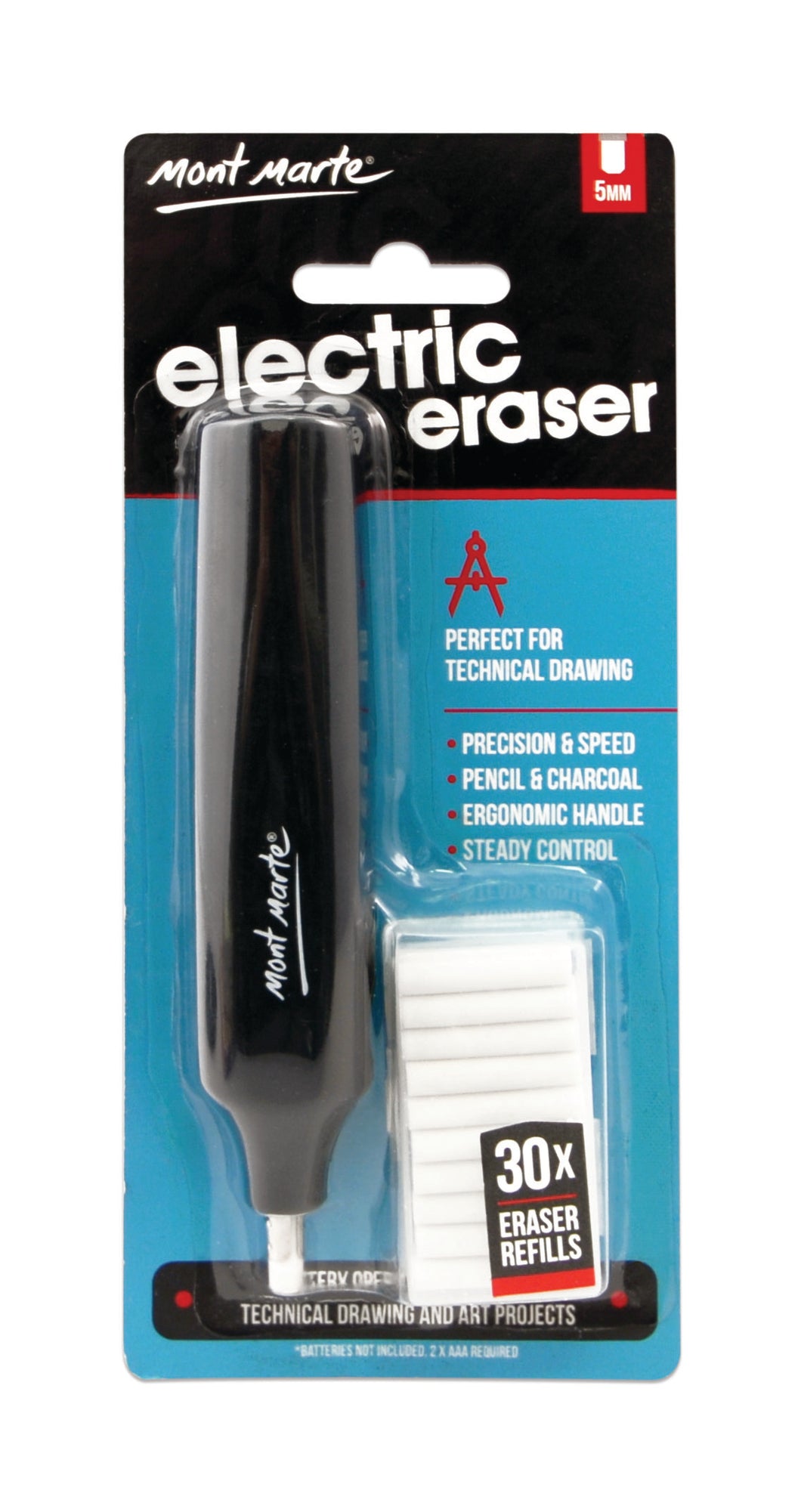 Monte Marte Electric Eraser with 30pc Erasers