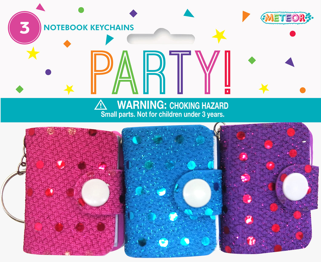 3 SEQUIN NOTEBOOK KEYCHAINS