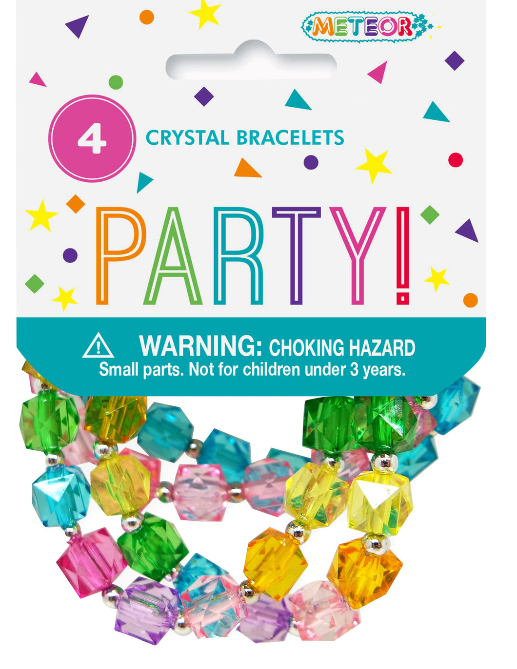 4 CRYSTAL BEAD BRACELETS