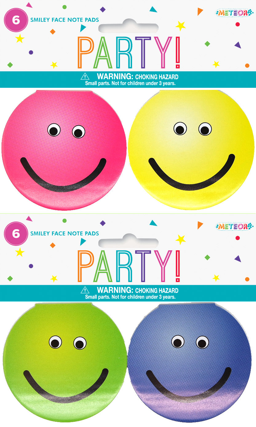 6 SMILEY FACE NOTE PADS