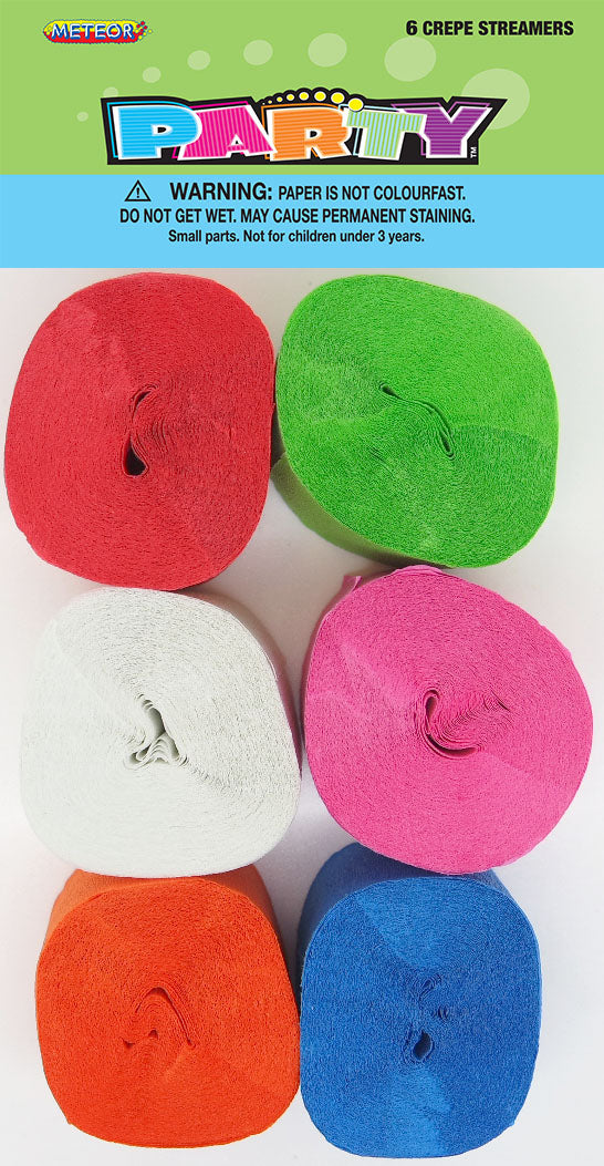 6 CREPE STREAMERS - AST