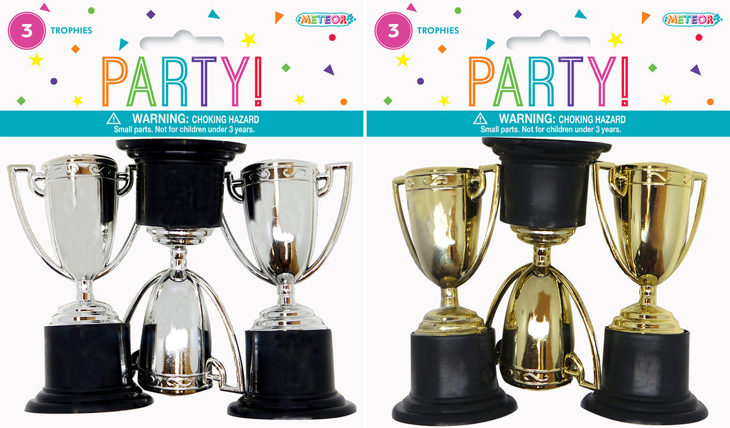 3 TROPHIES - SILVER & GOLD