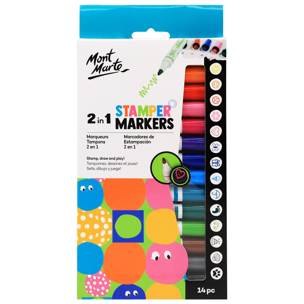 Monte Marte 2 in 1 Stamper Markers 14pc