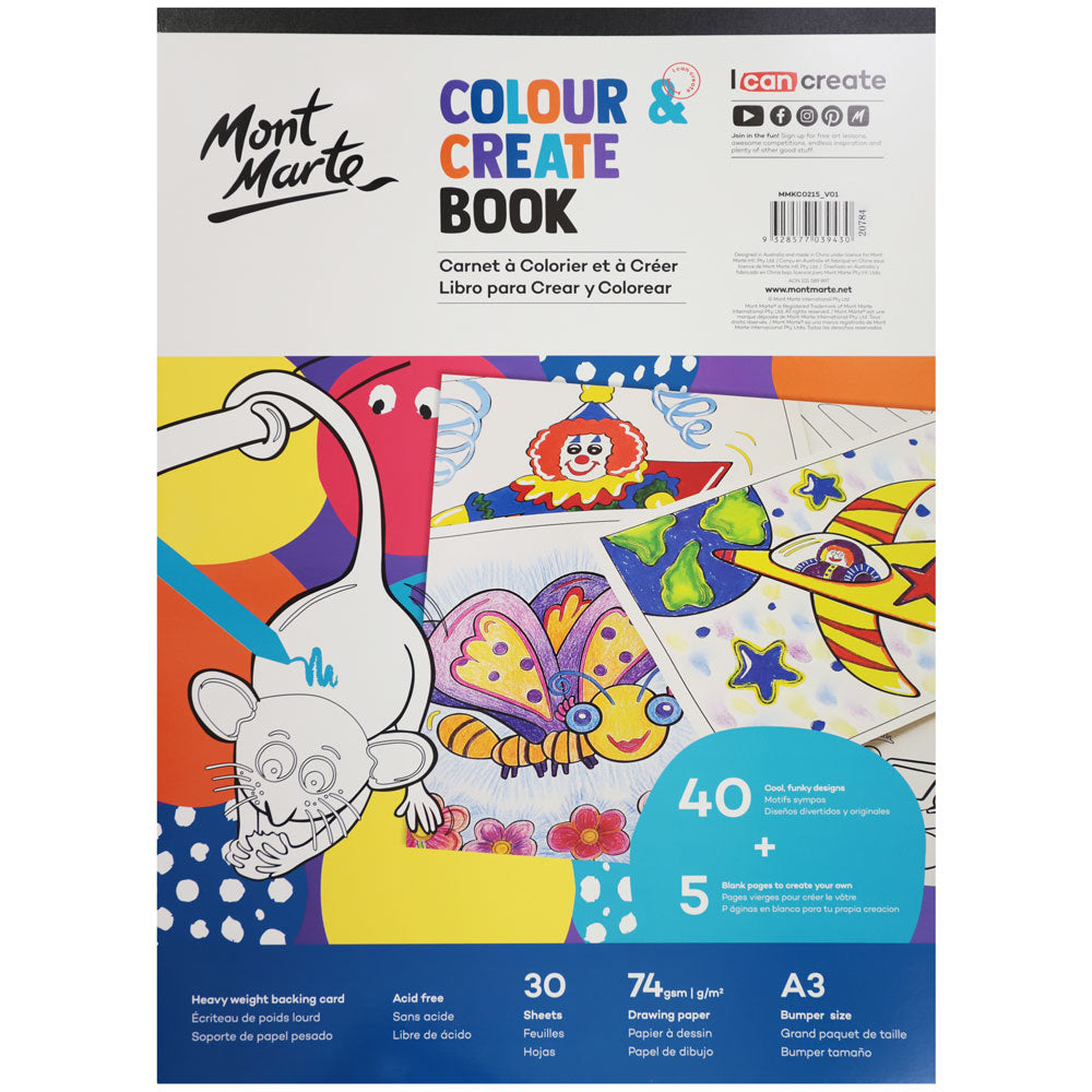 Monte Marte Colour and Create Book A3 30pg