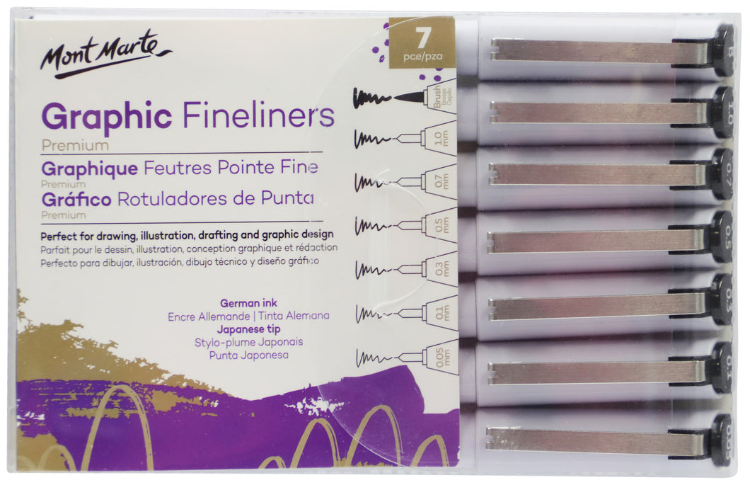 Monte Marte Graphic Fineliners Set 7pc