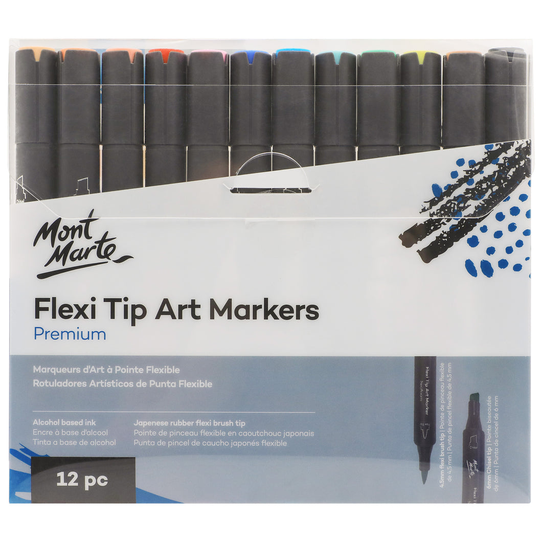 Monte Marte Flexi Tip Alcohol Art Markers 12pc
