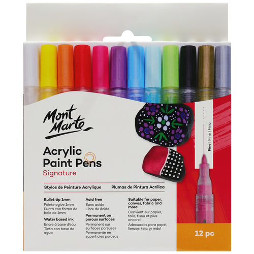 Monte Marte Acrylic Paint Pens Fine Tip 12pc