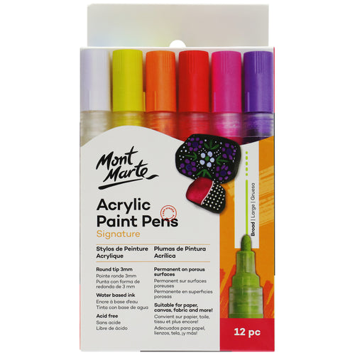 Monte Marte Acrylic Paint Pens Broad Tip 12pc