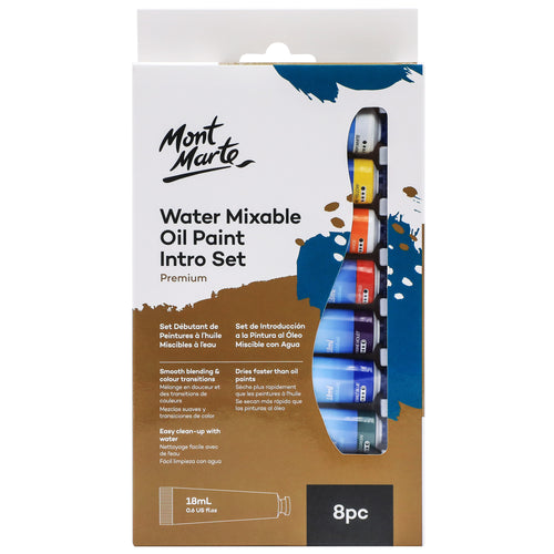 Monte Marte Water Mixable Oil Paint Intro Set 8pc x 18mlMonte Marte Water Mixable Oil Paint Intro Set 8pc x 18ml