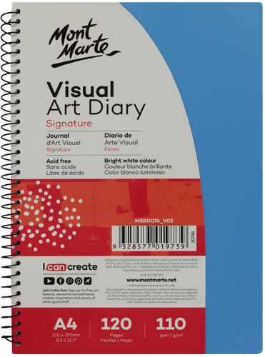 Monte Marte Visual Art Diary PP Coloured Cover A4