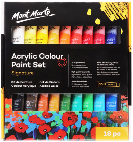 Monte Marte Acrylic Colour Paint Set 18pc x 36ml
