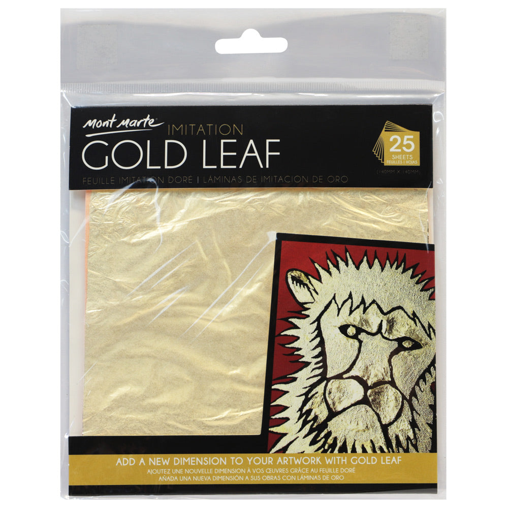 Monte Marte Imitation Gold Leaf 14x14cm 25 sheets