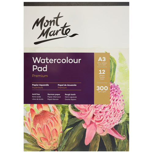 Monte Marte Watercolour Pad German Paper A3 300gsm 12sht