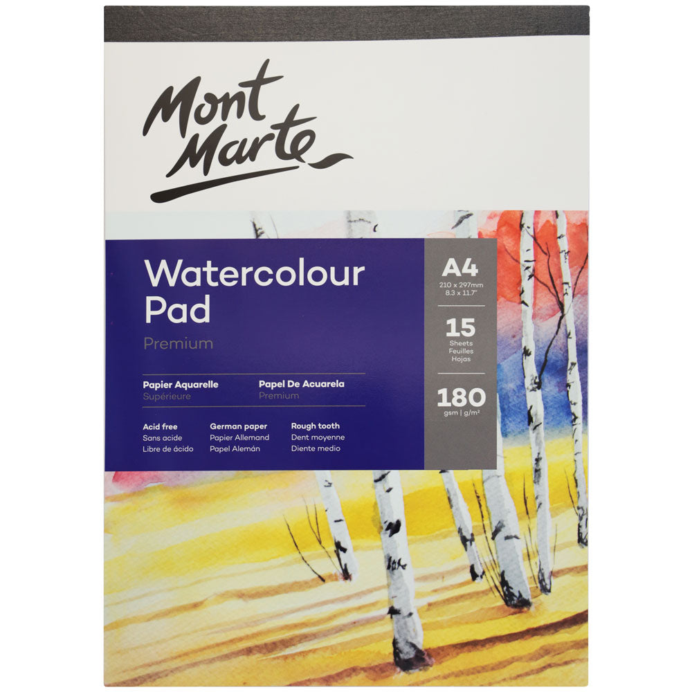 Monte Marte Watercolour Pad German Paper A4 180gsm 15sht