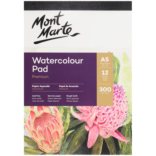Monte Marte Watercolour Pad German Paper A5 300gsm 12sht