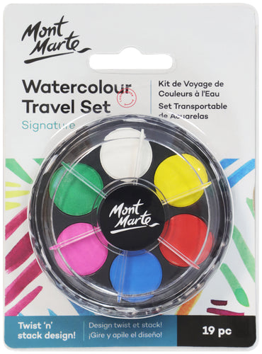 Monte Marte Watercolour Travel Set 19pc