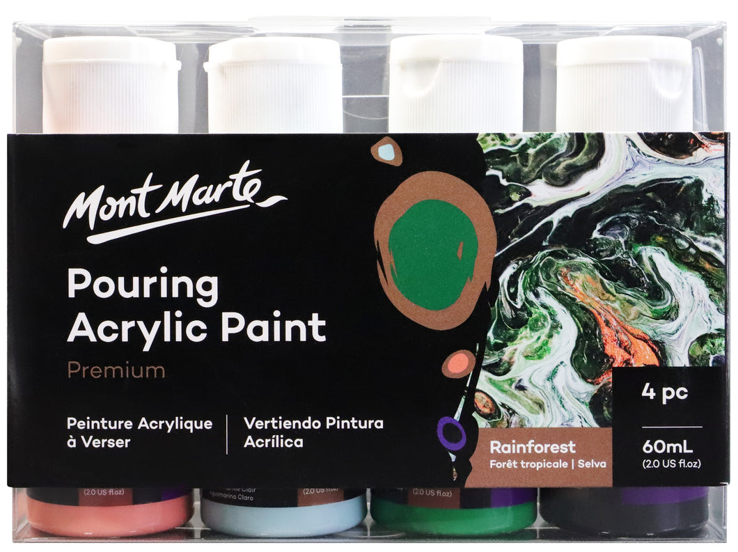 MM Pouring Acrylic 60ml 4pc - Rainforest