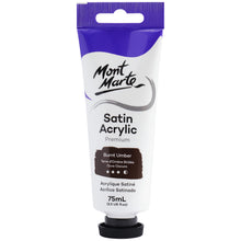 Load image into Gallery viewer, MM Satin Acrylic 75ml - Burnt Umber
