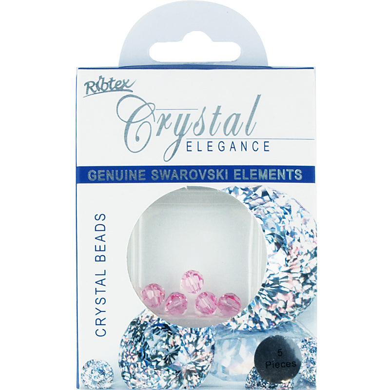 Bead Swarovski 6mm Round Facet Light Rose 5PCS