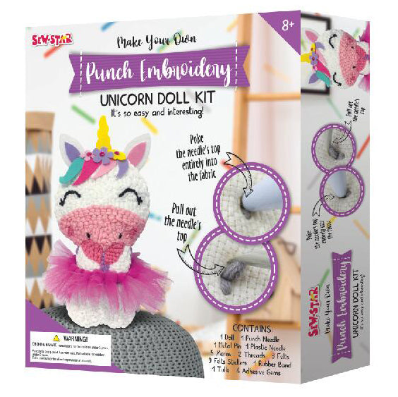Punch Embroidery Unicorn Kit