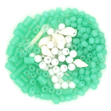 Load image into Gallery viewer, BEAD TRIPLE SHELL MIX 1M THRD 40G =- Bead Kit Turquoise White Shell
