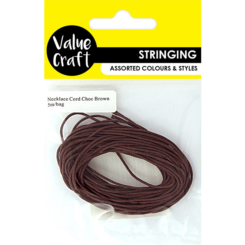 JF NECKLACE CORD CHOC BROWN 5M STRING