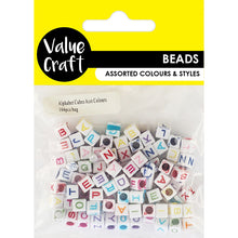 Load image into Gallery viewer, BEAD PLASTIC ALPHABET CUBES ASST 104PCS
