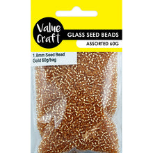 Load image into Gallery viewer, BEAD GLASS SEED 1.8MM GOLD 60G

