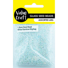 Load image into Gallery viewer, BEAD GLASS SEED 1.8MM WHITE RAINBOW 60G
