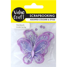 Load image into Gallery viewer, CRAFT MINI BUTTERFLY 50MM LAVENDER 3PC

