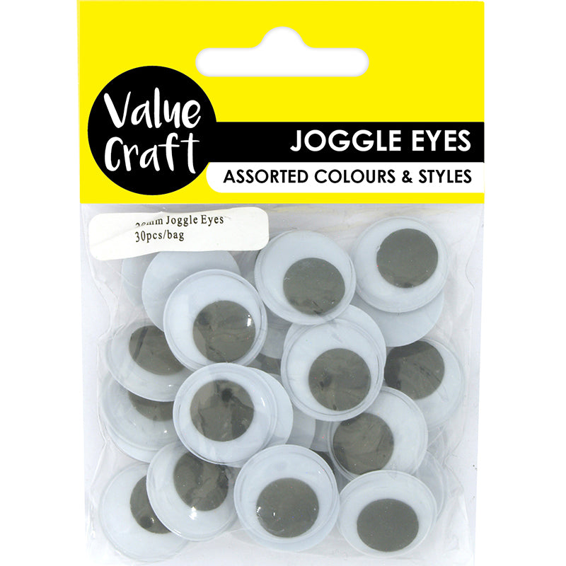CRAFT JOGGLE EYE ROUND 20MM 30PCS