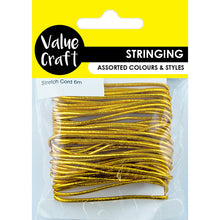 Load image into Gallery viewer, CRAFT ELASTIC STRETCH CORD GOLD 6M GOLD
