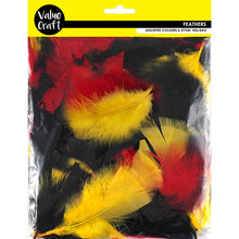 Load image into Gallery viewer, CRAFT FEATHERS BLACK RED YELLOW 10G
